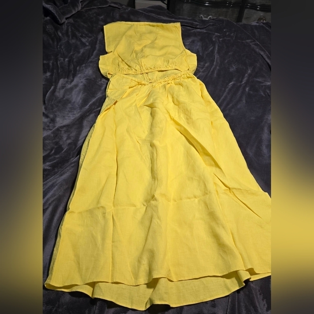 The Drop Women's Sade Linen Cut Out Midi #718 - Picture 3 of 11